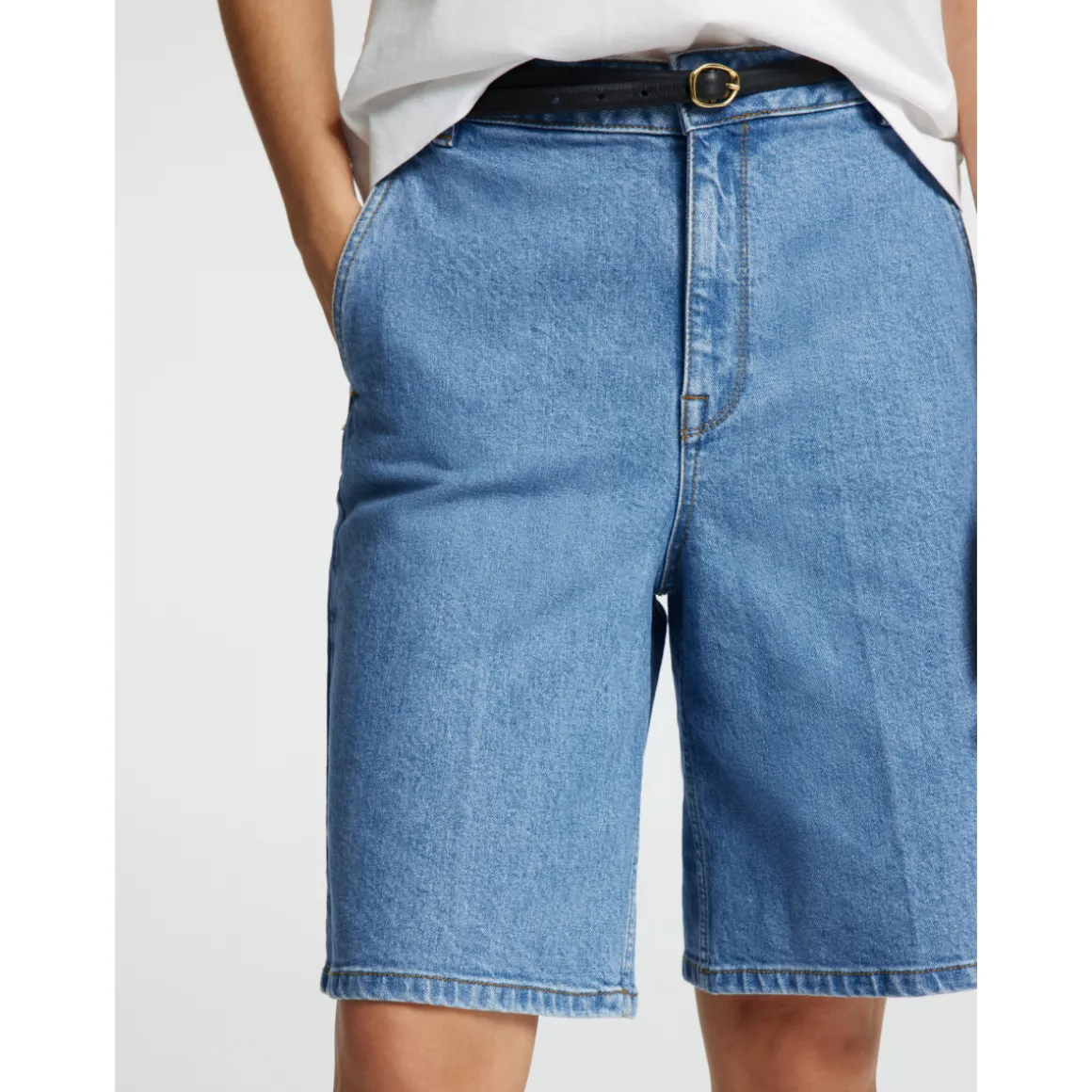 Selected Femme Evelyn Bermuda Denim Shorts