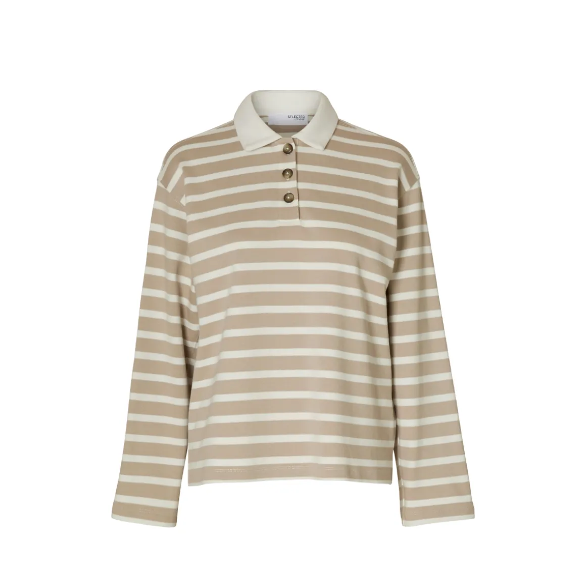 Selected Femme Wada LS Stripe Collar Top